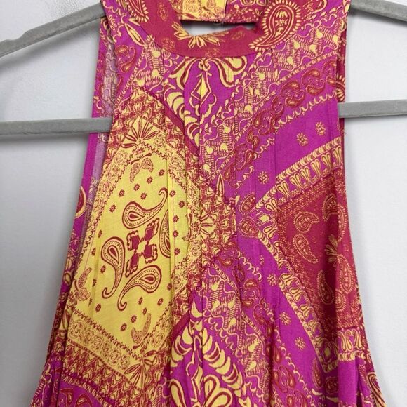 FREE PEOPLE INTIMATELY | NEW Pink & Gold Beaux Slip Dress Women’s Size X-Small - Picture 5 of 12